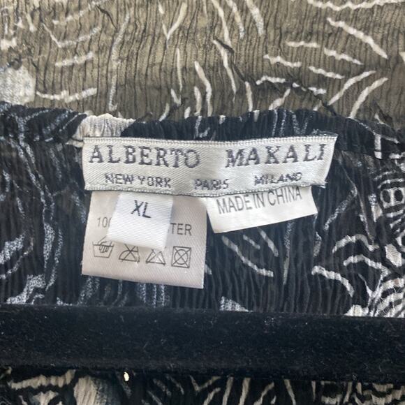 Alberto Makali women’s XL Black and White floral print 2 piece set top - Picture 2 of 4